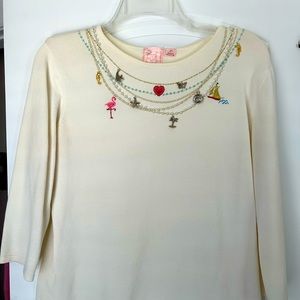 Pink Poodle summer knit top size medium